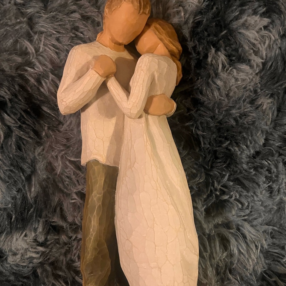 Willow Tree-“Promise”-Elegant Couple Embrace Figurine in Cream and Brown